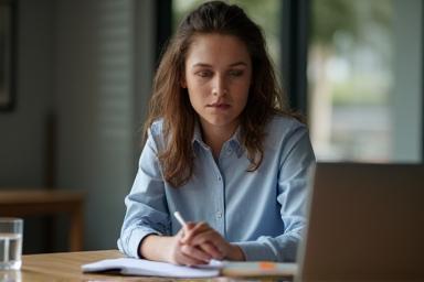 Person preparing for an interview